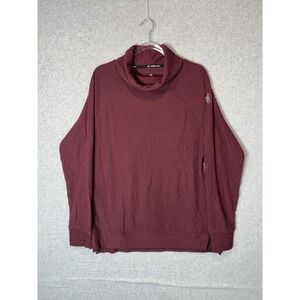 Andrew Marc Sport Sweater Mens Large Burgundy Ribbed Cowl Neck Zipper‎ Pullover